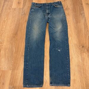 VTG Levi's 505 Orange Tab Blue Straight Jeans Mens 38x36 80s Distressed USA Made